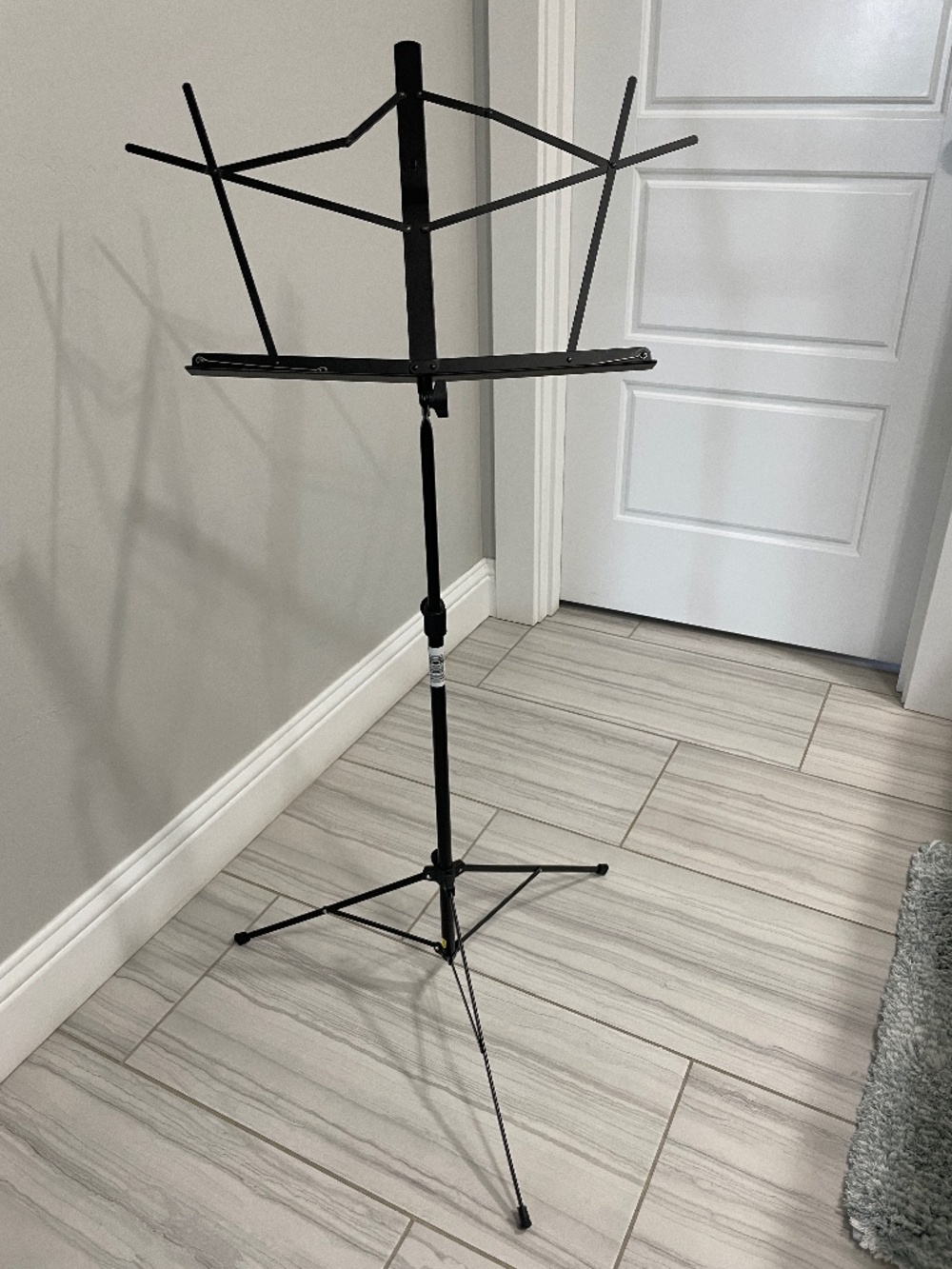 Lightweight Adjustable Folding Music Stand w/Carrying Bag - Black